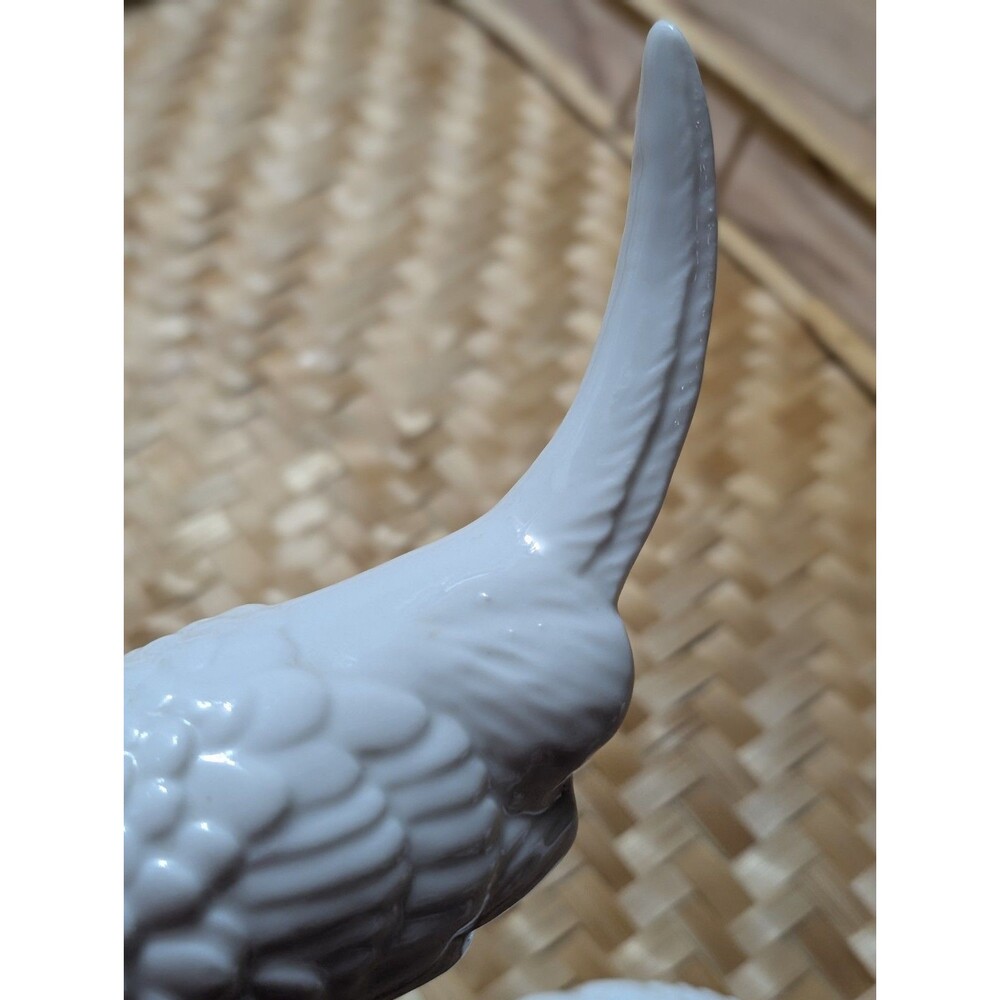 Vintage MCM White Ceramic Pheasant Figurines Pair - Hollywood Regency Home Decor - Picture 12 of 13
